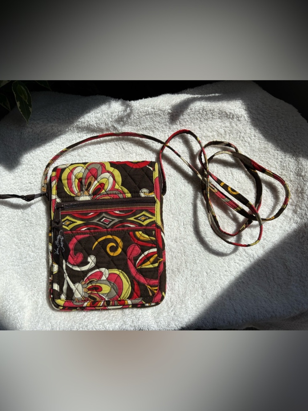 Vera Bradley Quilted Floral Crossbody Bag - Mocha Rouge